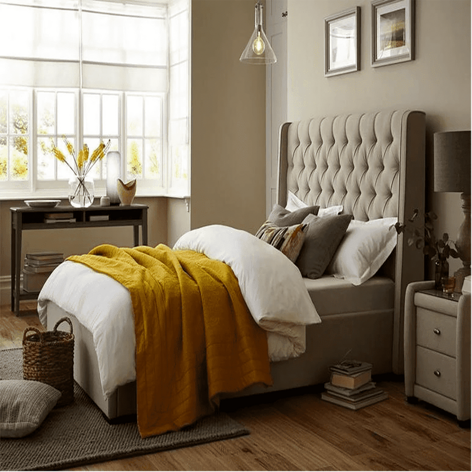 Sprucely Upholstered Bed With Box Storage