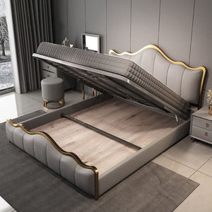 Tranquility Upholstered Bed in Grey Colour With Box Storage