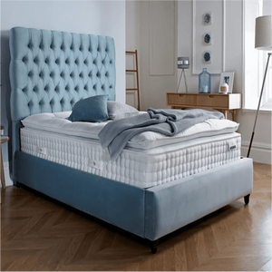 Cedarwood Upholstered Bed in aqua Colour With Box Storage