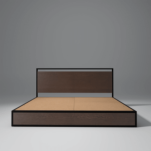 Indo Powder Coated Metal Bed With MDF Wood In Wenge Brew