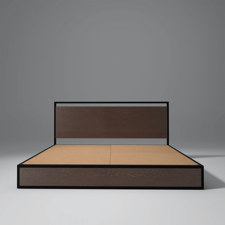 Indo Powder Coated Metal Bed With MDF Wood In Wenge Brew