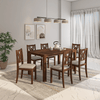 Oliver Mango Wood 6 Seater Dining Table Set In Walnut