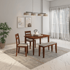 Redzepi Mango Wood Dining Table Set In Walnut Color with 4 Seating