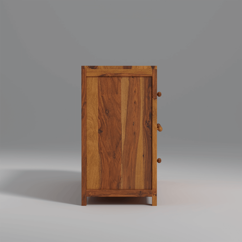 Alpha Sheesham Wood Sideboard In Light Honey