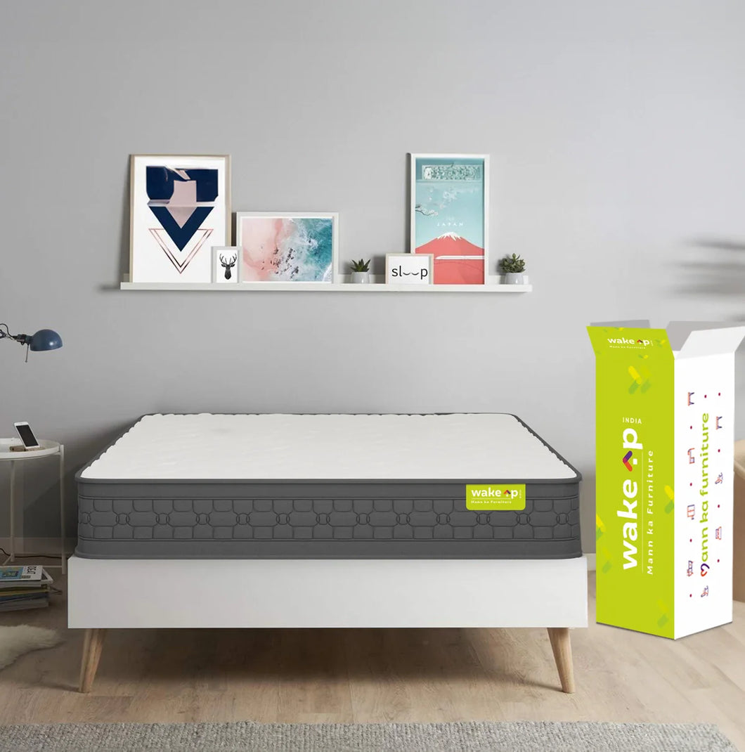 Wakeup India | Luxuriate Hybrid Mattress | Memory foam with Pocket Spring | 15 Years Warranty | Medium Firm
