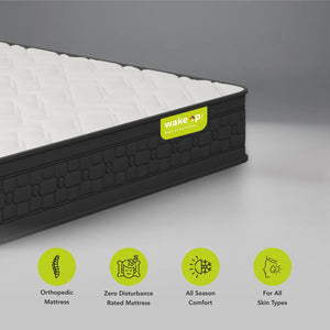 Wakeup India | Luxuriate Hybrid Mattress | Memory foam with Pocket Spring | 15 Years Warranty | Medium Firm