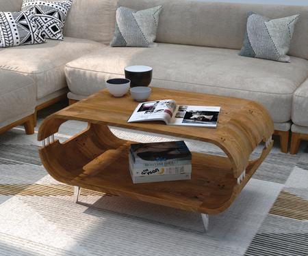Delphine Coffee Table With Metal Legs