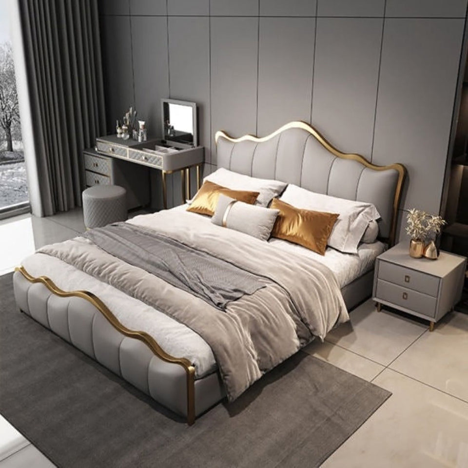 Tranquility Upholstered Bed in Grey Colour With Box Storage