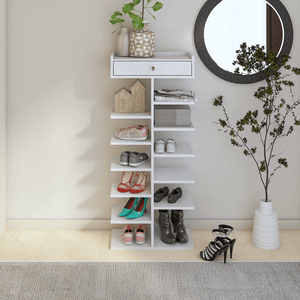 Ladria MDF Wood Shoe Rack In Warm White