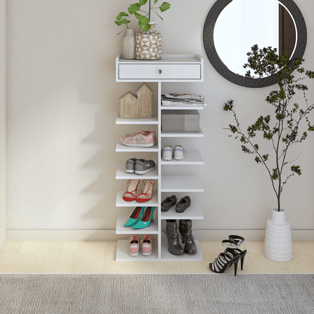 Ladria MDF Wood Shoe Rack In Warm White