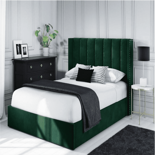 Contemporary Upholstered Bed With Box Storage