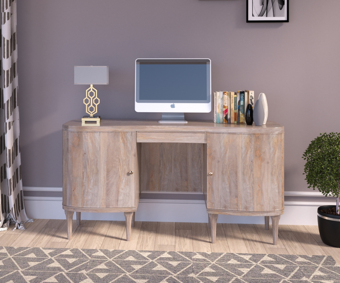 Chestnut Office Desk With Storage