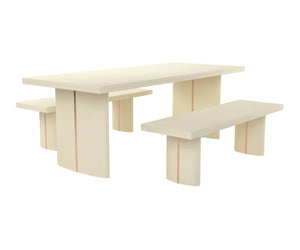 Tarkon Dining Table with Bench Set