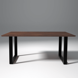 Viscus Iron And Sheesham Wood Dining Table In Reddish Walnut (6 Seater)