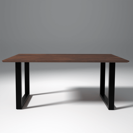 Viscus Iron And Sheesham Wood Dining Table In Reddish Walnut (6 Seater)