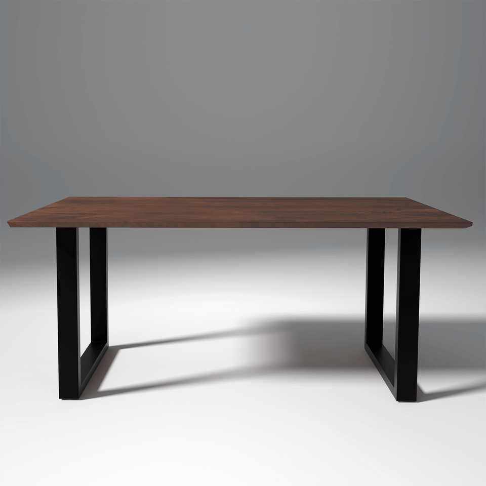 Viscus Iron And Sheesham Wood Dining Table In Reddish Walnut (6 Seater)