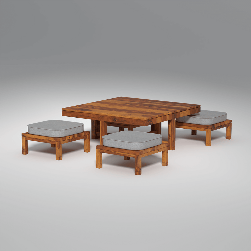 Phin Sheesham Wood Coffee Table in Light Honey Finish