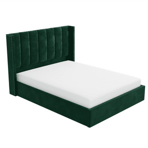 Contemporary Upholstered Bed With Box Storage