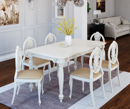 Sumptuous Luxury Carved Dining Table Set