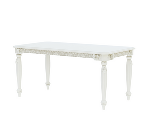 Sumptuous Solid Wood White Dining Table
