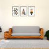 Gezeling Sheesham Wood Sofa with 2 drawers in Light Honey