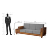 Gezeling Sheesham Wood Sofa with 2 drawers in Light Honey