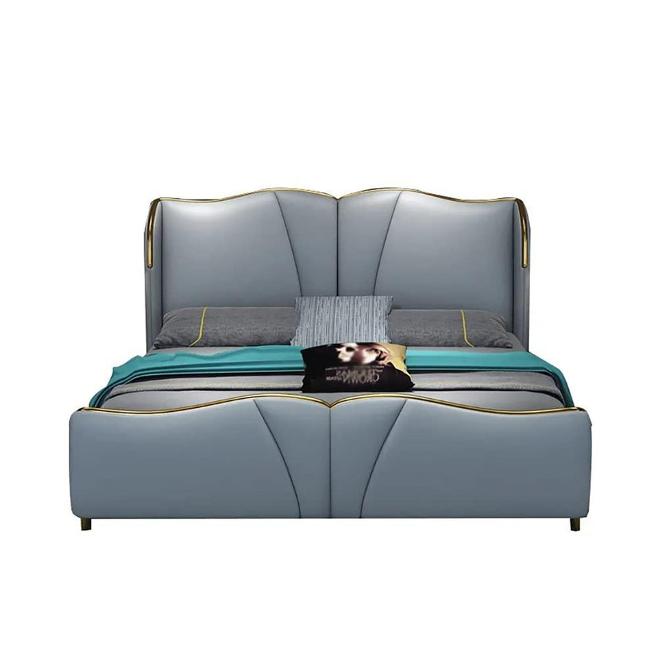 Equinox Upholstered Bed in Aqua Colour With Box Storage