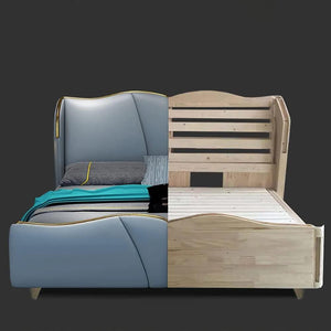Equinox Upholstered Bed in Aqua Colour With Box Storage