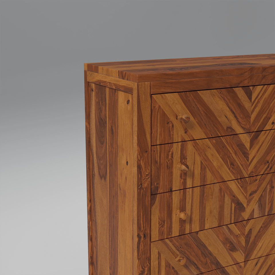 Alpha Sheesham Wood Dresser in Light Honey Finish