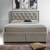Renaissance Upholstered Bed in Beige Colour With Drawer Storage