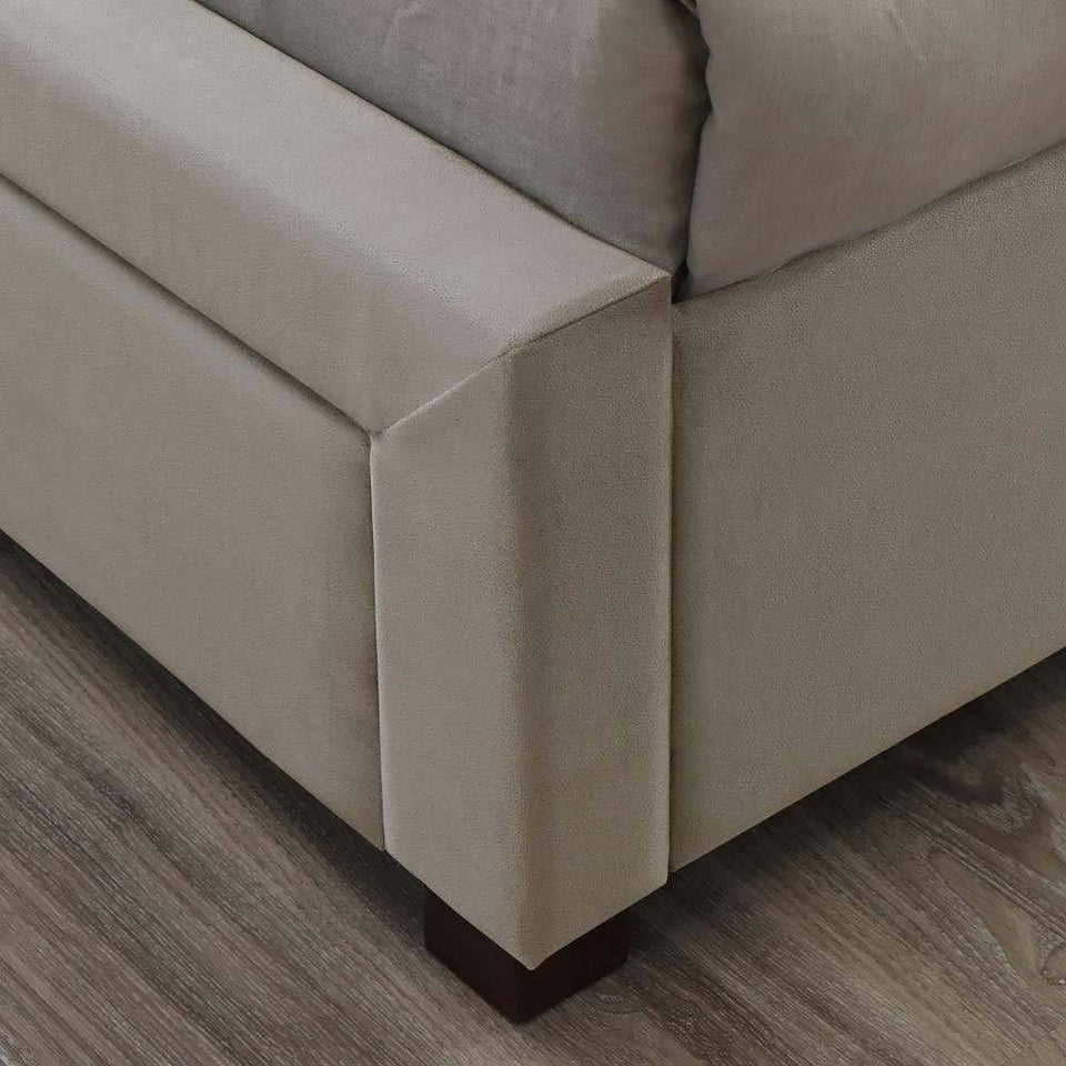Renaissance Upholstered Bed in Beige Colour With Drawer Storage