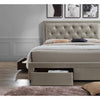 Renaissance Upholstered Bed in Beige Colour With Drawer Storage