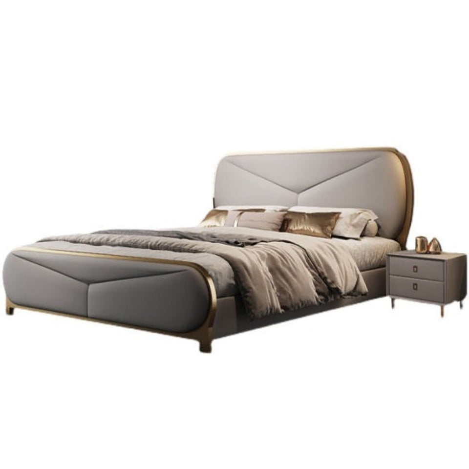 Edarian Upholstered Bed in grey Colour With Box Storage