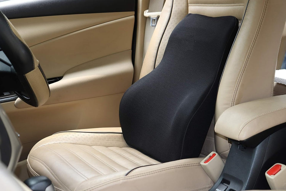 Chair Back Rest High Density Memory Foam Pillow – Backrest Support Cushion for Chair & Car Seat | Lumbar & Upper Back Pain Relief
