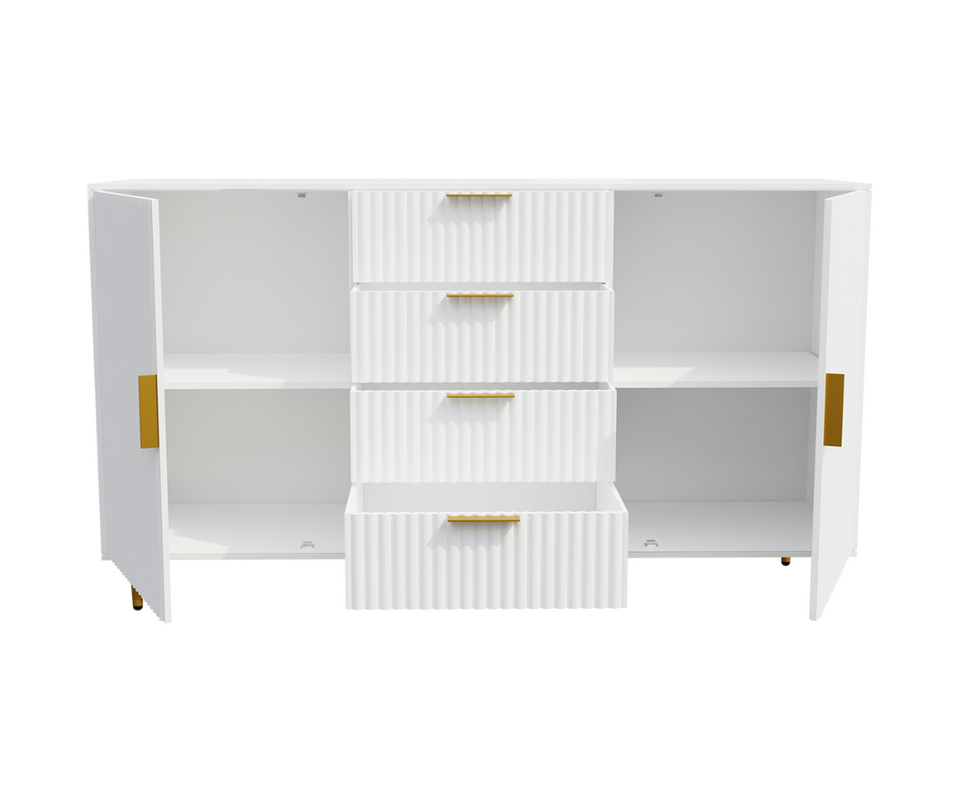 Snug Solid Wood White Sideboard Cabinet