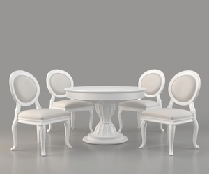 Azylo Luxury Solid Wood Round Dining Set