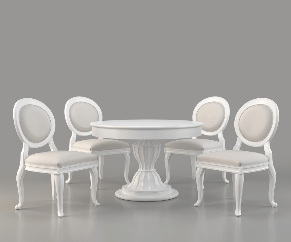 Azylo Luxury Solid Wood Round Dining Set