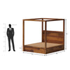 Canopy Sheesham Wood Bed With Drawer Storage in Light Honey colour