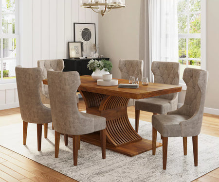 Caelistra Extendable 4-6 Seater Dining Table and Chairs Set