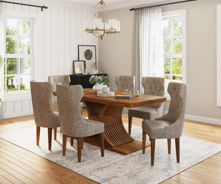 Caelistra Extendable 4-6 Seater Dining Table and Chairs Set