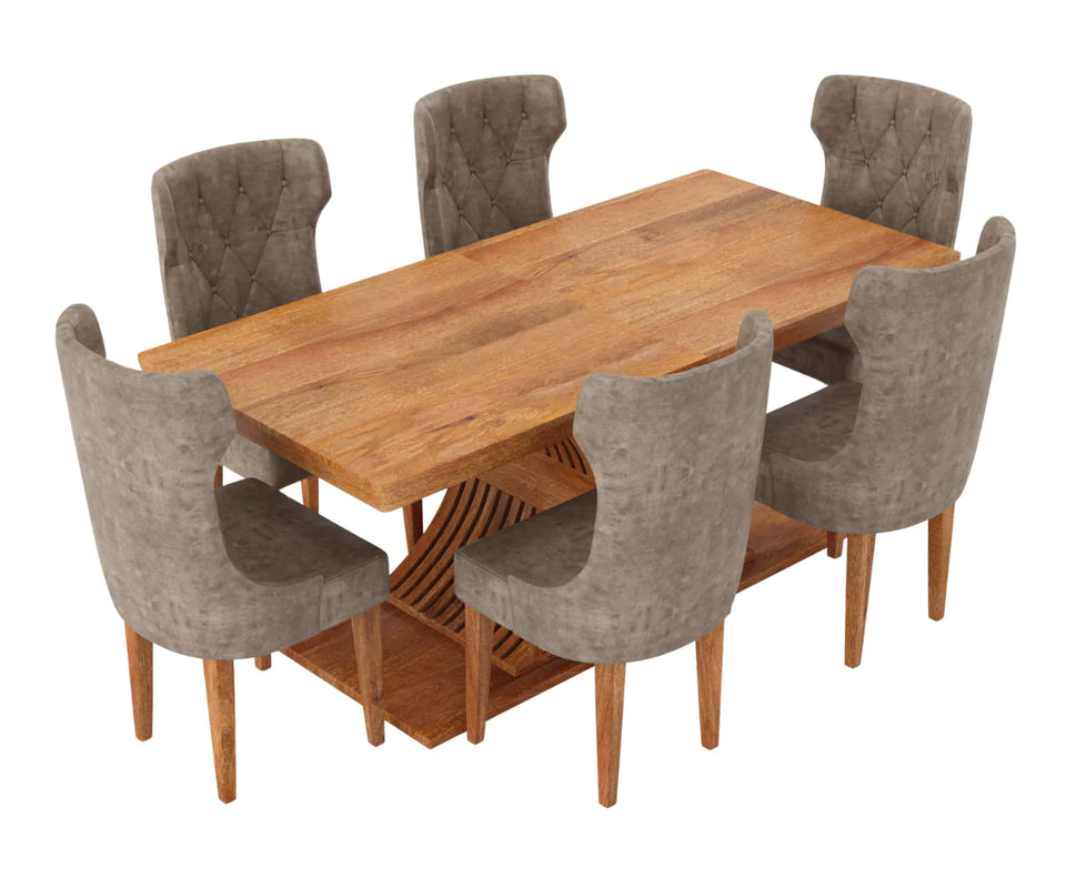 Caelistra Extendable 4-6 Seater Dining Table and Chairs Set