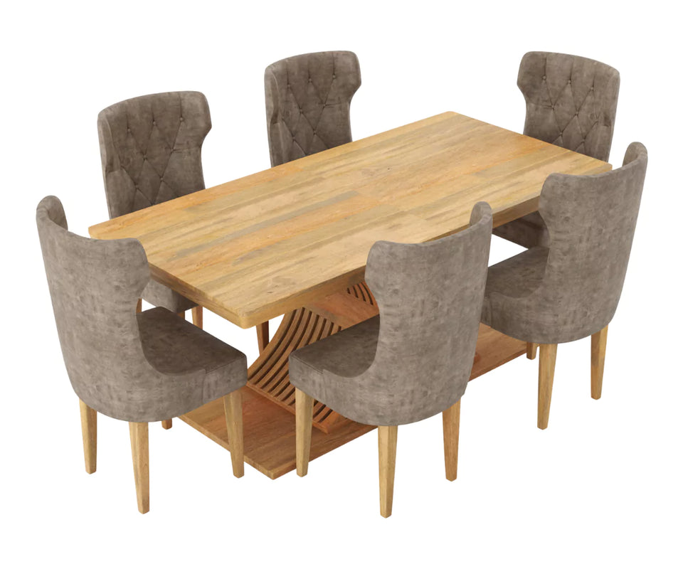 Caelistra Extendable 4-6 Seater Dining Table and Chairs Set