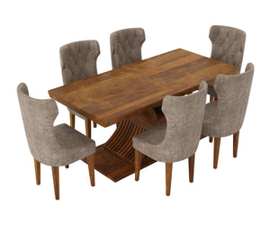 Caelistra Extendable 4-6 Seater Dining Table and Chairs Set