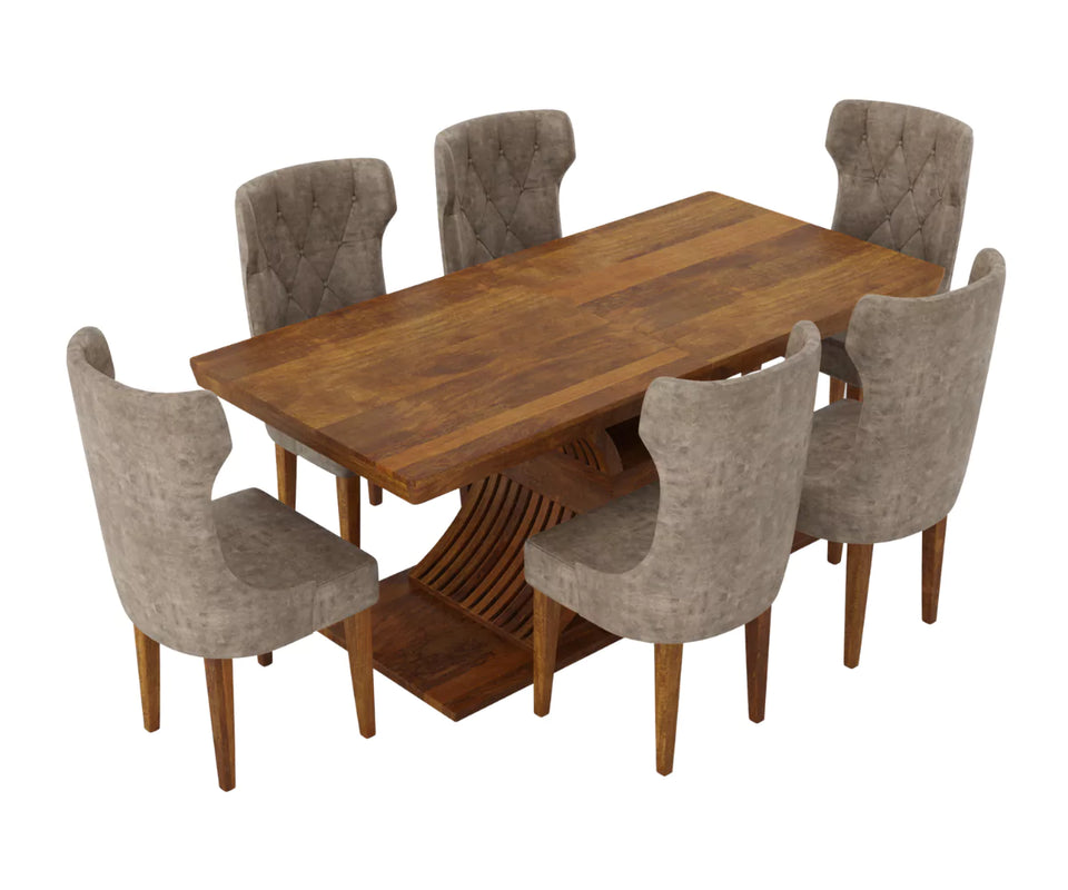 Caelistra Extendable 4-6 Seater Dining Table and Chairs Set