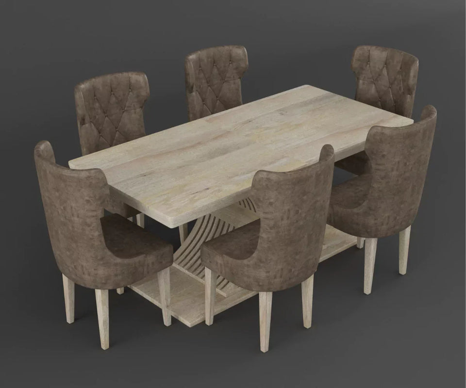 Caelistra Extendable 4-6 Seater Dining Table and Chairs Set