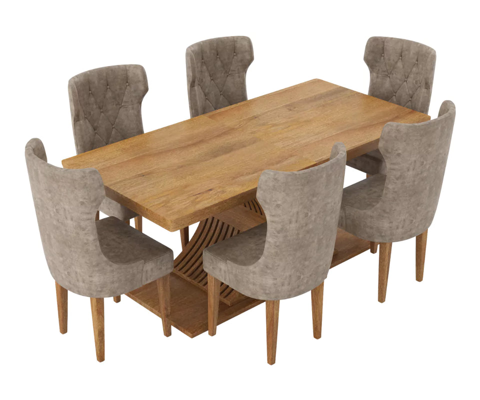 Caelistra Extendable 4-6 Seater Dining Table and Chairs Set