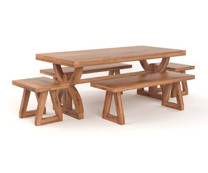 Nexlan Dining Table with Bench Set