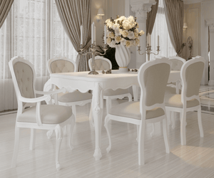 Countryside Solid Wood Luxury White Dining Set