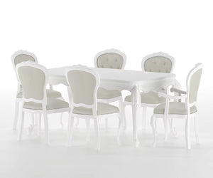 Countryside Solid Wood Luxury White Dining Set