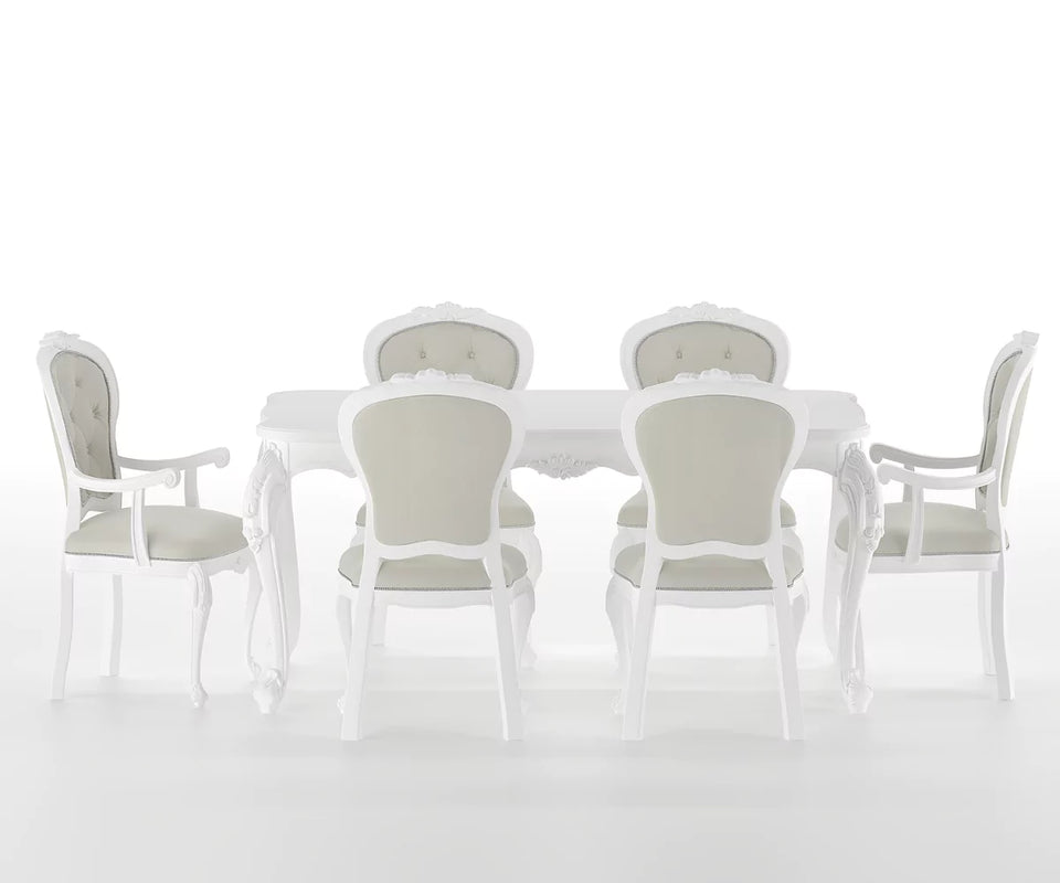 Countryside Solid Wood Luxury White Dining Set